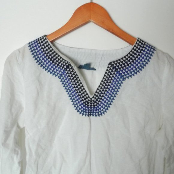 Fleur‎ Bleve Linen Blend Embroidered Swim Cover up - Picture 3 of 5